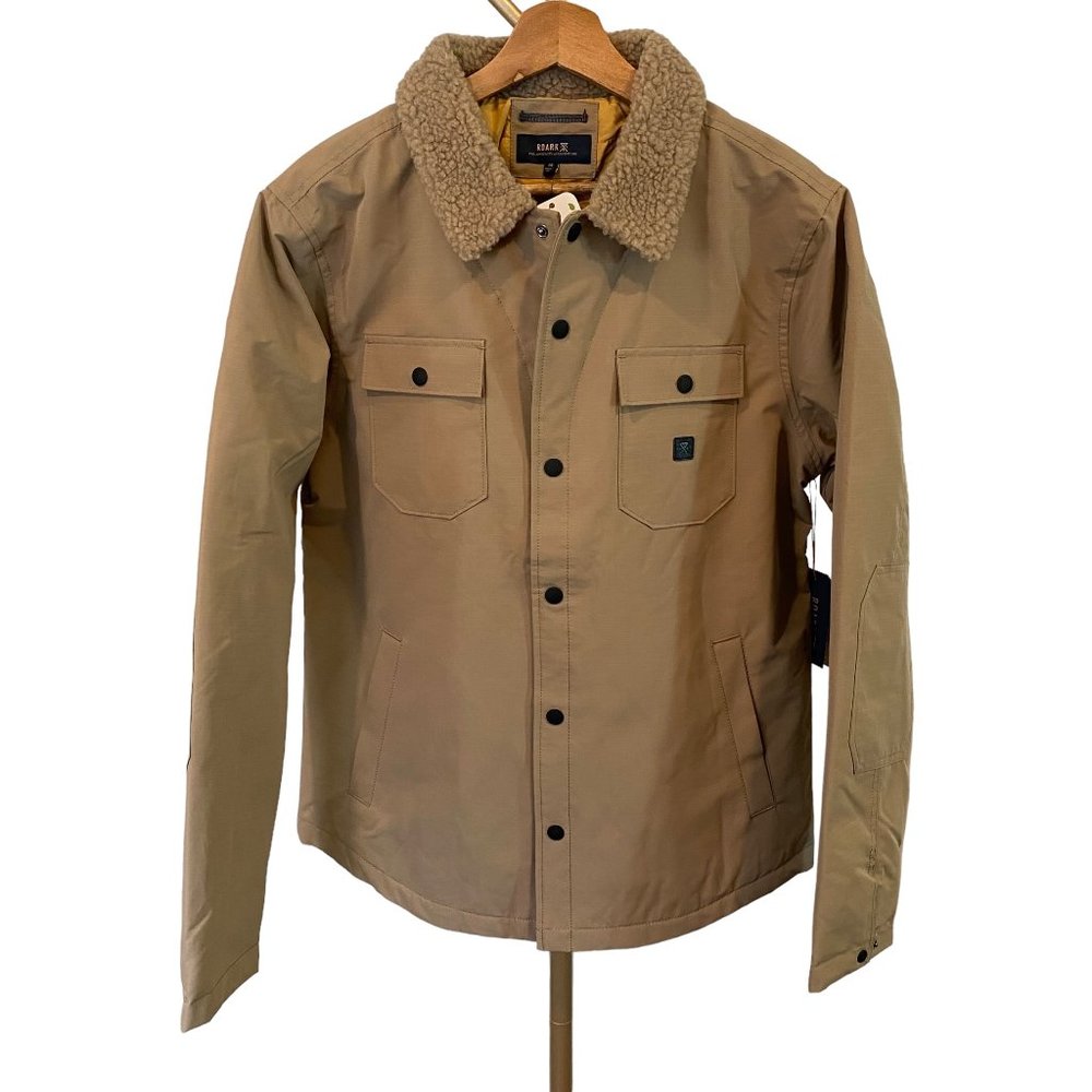 Roark Hebrides Weatherproof Fur Collar Tan Khaki Jacket Mens Medium
